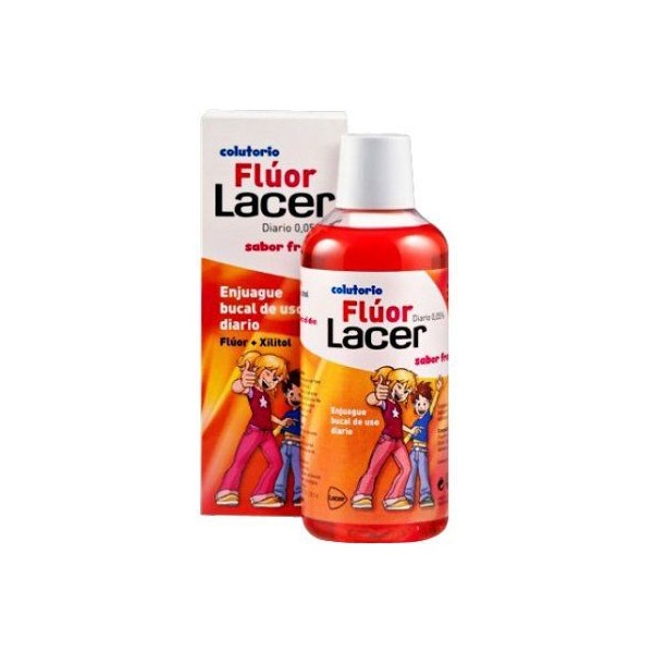 Lacer Colutorio Diario Flúor con Xilitol Sabor Fresa 500ml