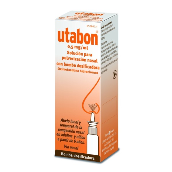 Utabon 0,5 Mg/ml Solucion para Pulverizacion Nasal con Bomba Dosificadora, 1 Envase Pulverizador de 15 Ml