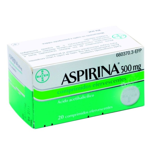 Aspirina 500 Mg 20 Comprimidos Efervescentes