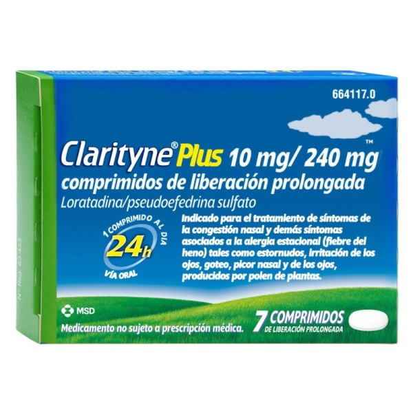 Clarityne Plus 10 Mg-240 Mg 7 Comprimidos