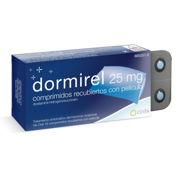 Dormirel 25 Mg Comprimidos Recubiertos con Película, 16 Comprimidos