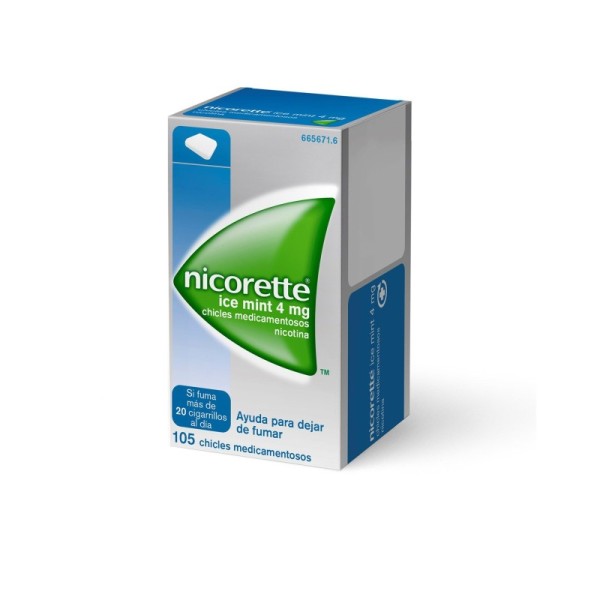 Nicorette Ice Mint 4 Mg 105 Chicles Medicamentosos