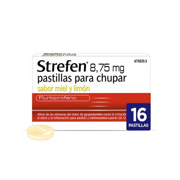 STREFEN 8,75 mg PASTILLAS PARA CHUPAR SABOR MIEL Y LIMON , 16 pastillas