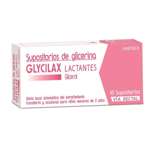 Supositorios de Glicerina Glycilax Lactantes, 10 Supositorios