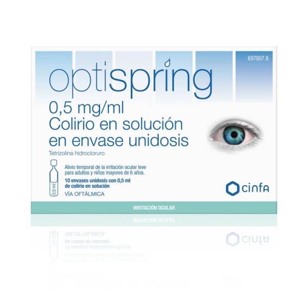 Optispring 0,5 Mg-ml Colirio en Solucion en Envases Unidosis, 10 Envases Unidosis de 0,5 Ml