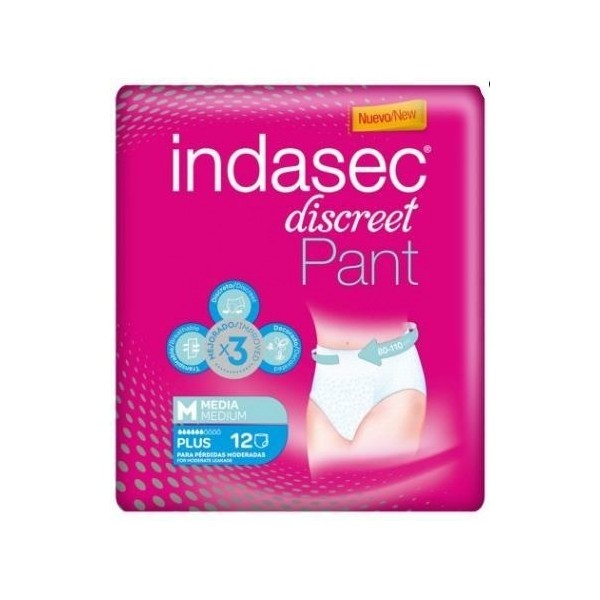 Indasec Discreet Pant Plus T-Media 12uds