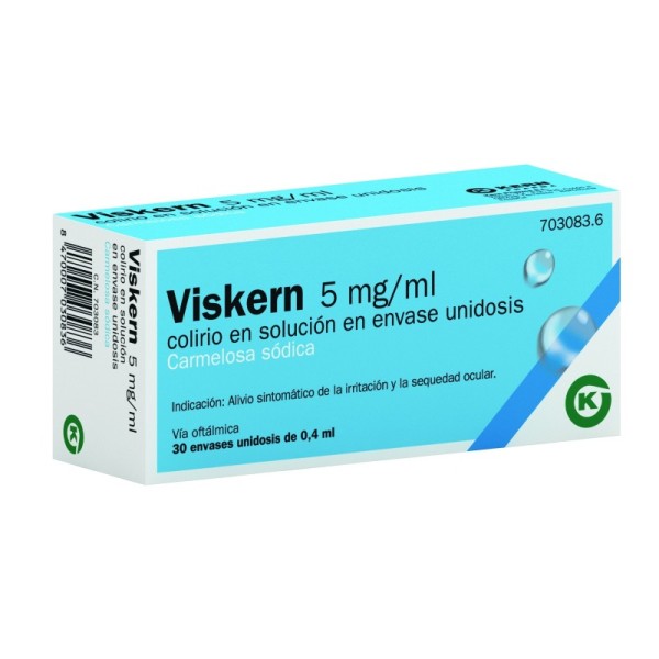 ViSKERN 5 MG/ML COLIRIO EN SOLUCION EN ENVASE UNIDOSIS , 30 envases unidosis de 0,4 ml