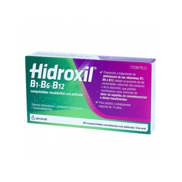 HIDROXIL B1-B6-B12 COMPRIMIDOS RECUBIERTOS CON PELICULA , 30 comprimidos
