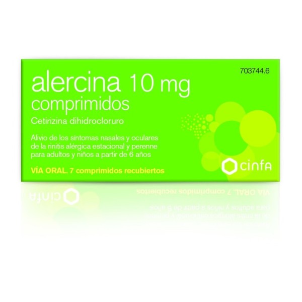 Alercina 10 Mg 7 Comprimidos Recubiertos