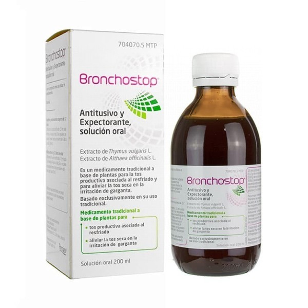 BRONCHOSTOP ANTITUSIVO Y EXPECTORANTE SOLUCION ORAL , 1 frasco de 200 ml