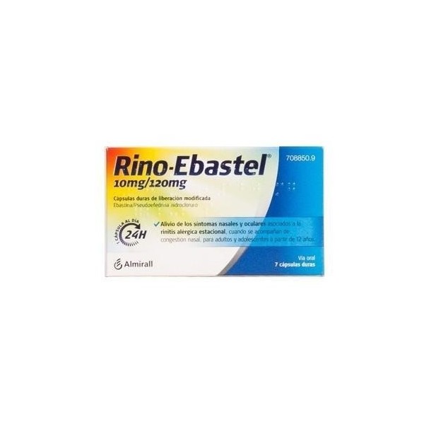RINO-EBASTEL 10 mg/120 mg CAPSULAS DURAS DE LIBERACION MODIFICADA , 7 cápsulas