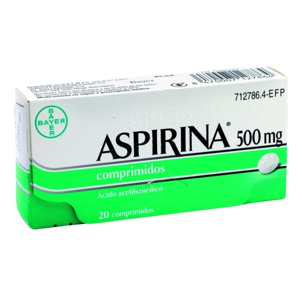 Aspirina 500 Mg 20 Comprimidos