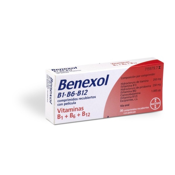 Benexol B1 B6 B12 Comprimidos Recubiertos con Película, 30 Comprimidos