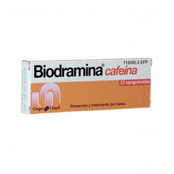 Biodramina Cafeina Comprimidos Recubiertos, 12 Comprimidos