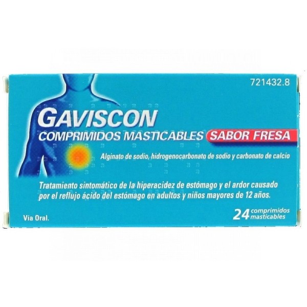 GAVISCON COMPRIMIDOS MASTICABLES SABOR FRESA,24 comprimidos