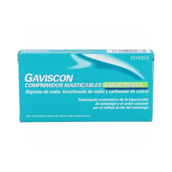 GAVISCON COMPRIMIDOS MASTICABLES SABOR MENTA,24 comprimidos