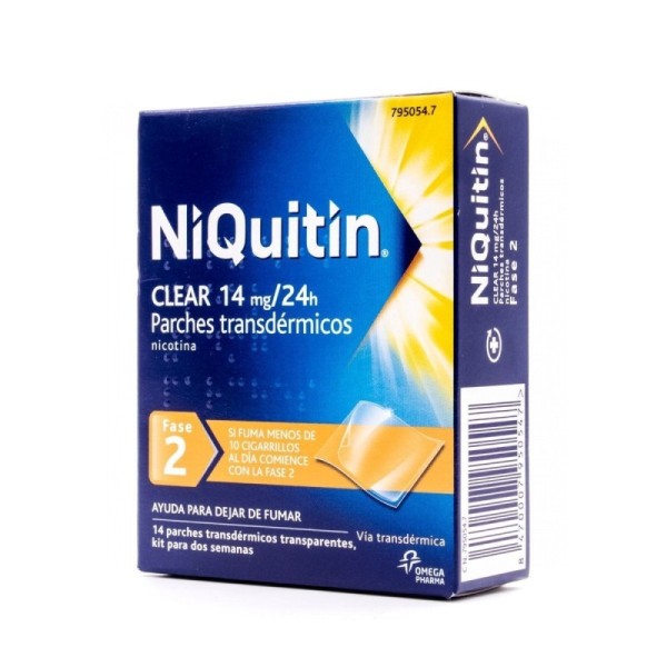 NIQUITIN CLEAR 14 mg, 24 HORAS PARCHE TRANSDERMICO, 14 parches transdermicos