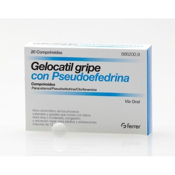 Gelocatil Gripe con Pseudoefedrina 20 Comprimidos