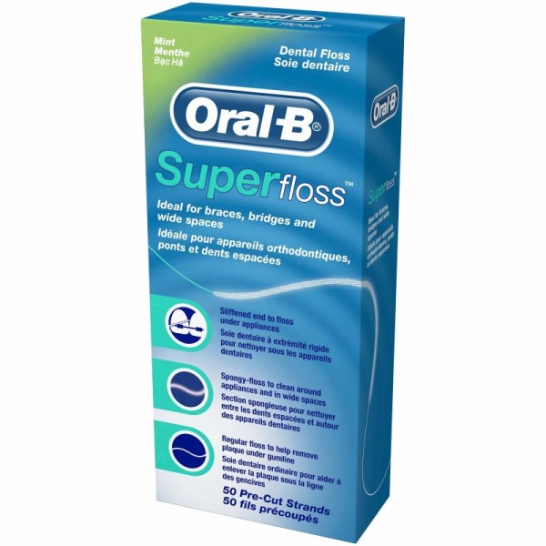 Oral-B Superfloss Hilo Seda Dental Menta 50uds