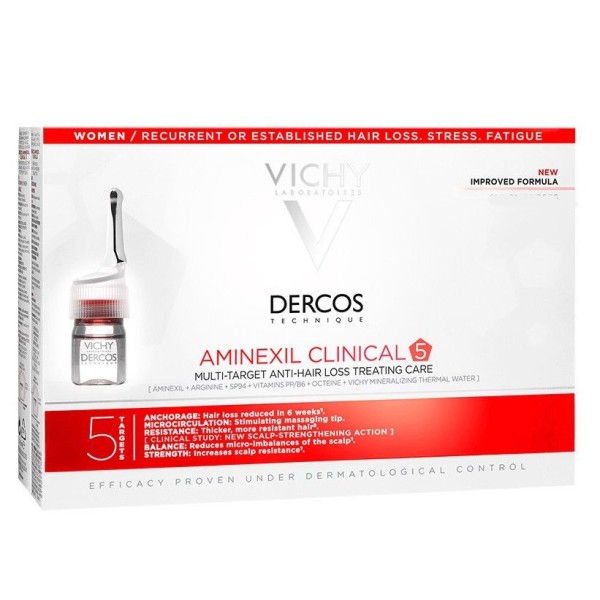 Vichy Dercos Aminexil Clinical 5 x 21 Ampollas Mujer